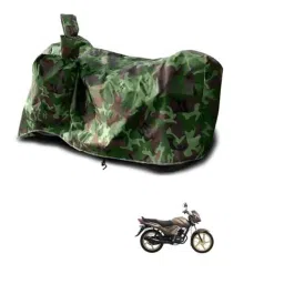 Kozdiko Polyester Jungle Print Waterproof Bike Body Cover with Mirror Pockets &a; Buckle Belt for TVS Star City Plus-picture-15