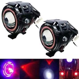 AllExtreme 2 Pcs Rainbow Red Angel Eyes Waterproof 3 Mode Style Hybrid U7 LED Spot Fog Light Set-picture-13