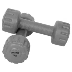 Strauss 2 Pcs 1kg PVC Grey Dumbbells Set, ST-2722-picture-45