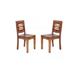 Angel Furniture 2 Pcs 39x18x18 inch Honey Semi Glossy Finish Wood Sitting Chair Set, AC-13-image-16