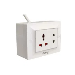 Palfrey 5A Single Socket White Polycarbonate Electric Extension Board with Two Pin Socket &a; 15m Wire, 32P15M-4