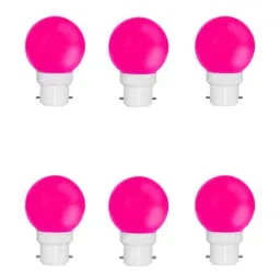 Fybros Nuit 0.5W Polycarbonate Pink Round LED Bulb, FLS5447F (Pack of 6)-38
