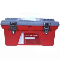 Attrico 16x6x6 inch Heavy Plastic Red &a; Light Blue Tool Box, ATB-16Y-picture-2