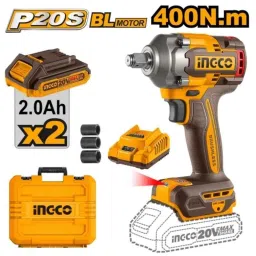 Ingco 20V 400Nm 1/2 inch Square Drive Cordless Impact Wrench, CIWLI2040-18