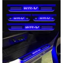 SureStrive 4 Pcs Acrylic Car Side Footstep Set with Blue LED Door Sill Scuff Plate for Honda WRV Type-1 Model-picture-17