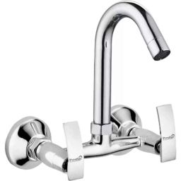 Prestige Passion Brass Chrome Finish Silver Wall Mounted Hot &a; Cold Sink Mixer-image-31