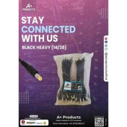A Plus 14/38 PVC Single Core Black DC Pin Connector (Pack of 100) image 2