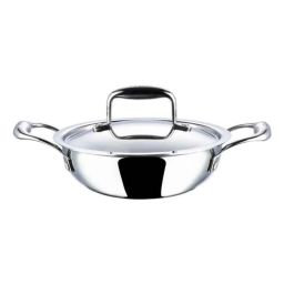 Vinod Platinum 2.4L Induction Friendly Extra Deep Kadhai with Lid, EDPTKD22-picture-0