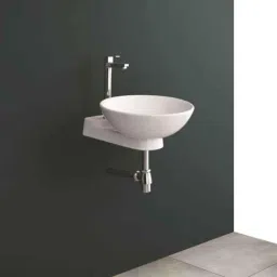 Uken Ceramic Wall Hung Premium Wash Basin For Bathroom/Hotel/Washroom White Color ( With Stand) (1)-image-16