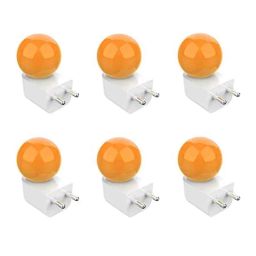 Fybros Bloom 0.5W Polycarbonate Orange Round LED Night Bulb with Plug &a; Play, FLS5296F (Pack of 6)-23