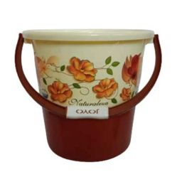 Joyo 3 Pcs 20L Plastic Brown Round Bucket, 1500ml Matching Mug &a; Small Bathroom Stool Set-3
