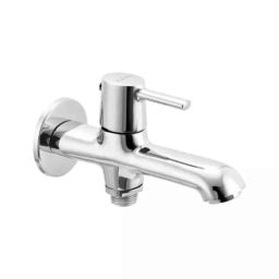 Cera Ripple Metal Quarter Turn Wall Mount 2 Way Bib Cock with Single Handle &a; Wall Flange, F1017163-22