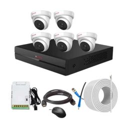 CP Plus 2.4MP Full HD Audio Indoor &a; Outdoor CCTV Combo Kit with 8Ch DVR, 5 Dome Camera, 8Ch SMPS, 70m Copper Cable &a; Connectors-64