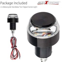 AllExtreme EXBYTL2P 2 Pcs 7/8 inch Yellow &a; Blue Handlebar Turn Signal LED End Plug Cap Blinker Indicator Set image 2
