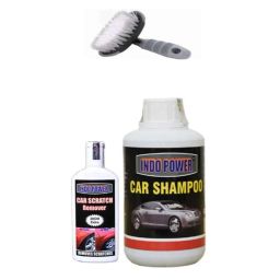 Indopower Ff1029 250ml Car Shampoo, 100g Scratch Remover &a; All Tyre Cleaning Brush Kit, AHh1033-10