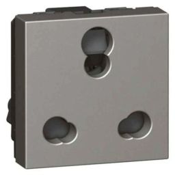 Legrand Arteor 6/16A 3 Pin 2 Module Matt Grey Indian Standard Socket with Shutter, 5736 71-picture-34