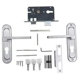 Voltizi ‎Stainless Steel 304 Matt Satin Finish Heavy Duty Round Plate Mortise Door Lock with Both Side Key Cylinder, LB306-13