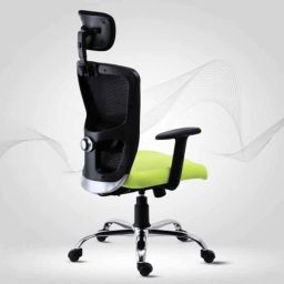 HUMAN METHOD VIBE HB-PRO High Back Steel Black &a; Green Ergonomic Chair with Adjustable Lumbar Support, HMVS01-PR04-21