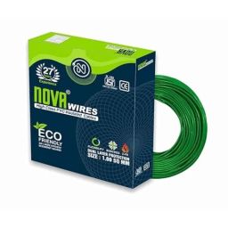 Novawires 1 Sqmm Single Core Green FRLS PVC Copper Cable, NVWRS0100GR, Length: 90 m-13