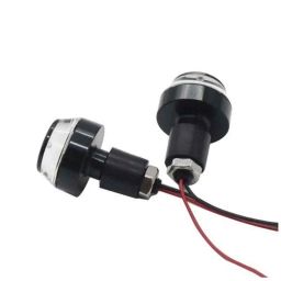 Viva City 2 Pcs 7/8 inch Yellow &a; White Plastic Motorcycle Turn Signal LED Indicator Handle Bar End Plug Lights-24