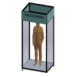 Om Industries MS Fabricated 4x4x8ft Sanitizer Booth with Covid Add Flex Printed Cover-image-2