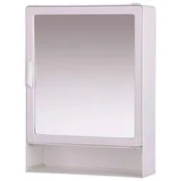 Riya 12x4x16 inch Plastic White Single Door Cabinet Mirror with Storage Shelves-picture-29