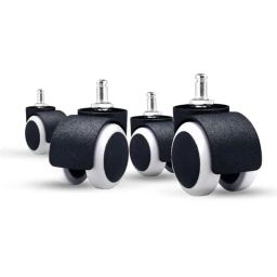 Rose Twin 5 Pcs Nylon Black &a; White Caster Wheel Set for Office Chairs-13