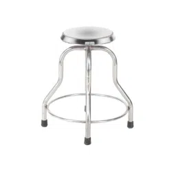 Medsor Impex 30x19x25cm Mild Steel Silver Revolving Stool with Stainless Steel Top-picture-17