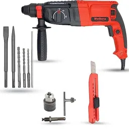 Walkers 1200W Forward &a; Reverse Rotation Hammer Impact Drill Machine with 5 Pcs SDS Plus Bit, Drill Chuck, SDS Adapter &a; Utility Knife, WKCB398-18