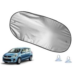 Auto Pearl Polyester Black &a; Silver Rear Window Sun Shade Curtain with Storage Pouch for Maruti Suzuki Ertiga Type 1 2012-2014-picture-1
