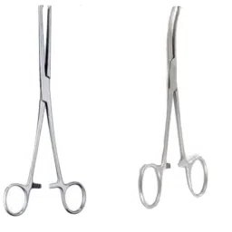 Forgesy 2 Pcs 6 inch Stainless Steel Kochers Artery Straight &a; Curved Forceps Set, X43-image-101