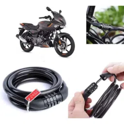 Auto Pearl PVC &a; Plastic Black Combination Cable Lock for Pulsar 180F, 951-picture-9
