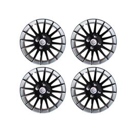 Auto Pearl 4 Pcs 12 inch ABS &a; Plastic Black &a; Silver Press Type Fitting Car Wheel Cover Set for Hyundai Eon D Lite-39