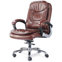 Chair Garage PU Leatherette Brown Adjustable Height Office Chair with Back Support, CG102-30