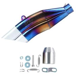 AllExtreme EXBVAR2 Chrome Blue Inlet Exhaust Muffler Dual Silencer-picture-18