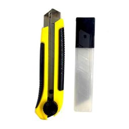 Jon Bhandari Tools 25mm Alloy Steel Yellow Heavy Duty Steel Utility Knife with 2 Pcs Blade-19