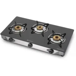 Bajaj Majesty CGX3 Eco 3 Burner Toughened Glass Stainless Steel Manual Gas Stove-image-4