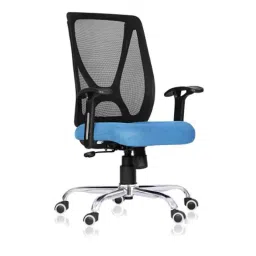 Da Urban Xcess Blue Medium Back Revolving Mesh Ergonomic Office Chair with Armrest-picture-42