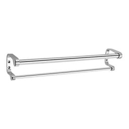 Aligarian 24 inch Stainless Steel &a; Glass Chrome Finish Wall Mounted Double Step Towel Rod-image-56
