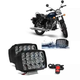 Cartronics 15 LED 2 Pcs Fog Light Set with On/Off Switch for Bullet Electra Twinspark-picture-2