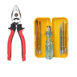 Hillgrove HGCM246 Chrome Vanadium Steel 5 in1 Screwdriver with 8 inch Combinational Plier Set-20
