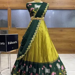 fabcartz Self Design Semi Stitched Lehenga Choli-picture-9