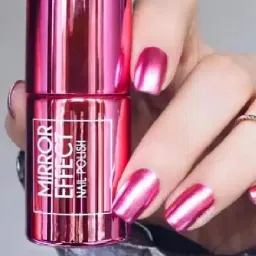 Magic Mirror Dark Pink Effect Chrome Nail Art Polish Metallic Dark Pink dark pink-image-41