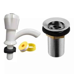Fastgear Stainless Steel Silver Chrome Finish Bib Tap, FG2280 (Pack of 2)-12