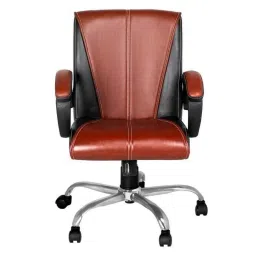 Rishabh Max Leatherette Brown &a; Black Medium Back Executive Chair, SKU-38-picture-46