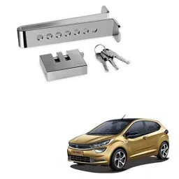 Kozdiko Stainless Steel 8 Holes Clutch &a; Brake Pedal Anti Theft Car Lock with 3 Keys for Tata Altroz-picture-1