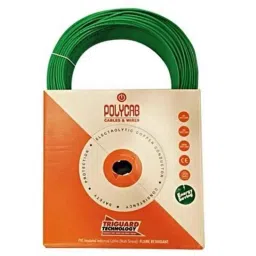 Polycab 4 Sqmm 1.1kV 1 Core Copper PVC Insulated FR Green Wire, Length: 200 m-picture-38