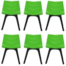 Regent Diamond Shell Plastic Black &a; Green Chair (Pack of 6)-40