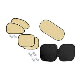 Auto Pearl 6 Pcs PVC &a; Mesh Beige Window, Front &a; Rear Sun Shade Set for All Volkswagen Hatchback Cars-14