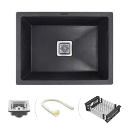 Ruhe 21x18x9 inch Quartz Black Matt Finish Single Bowl Kitchen Sink, 13-0118-02-picture-22